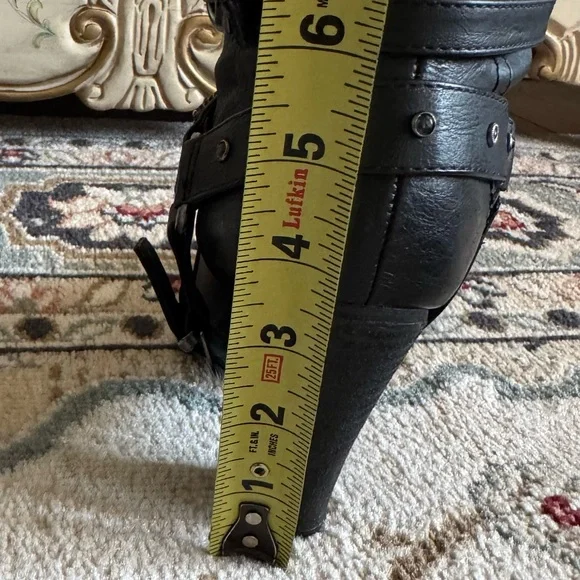 Not Rated Stacey High Harness Slouchy Boots Rhinestone Straps And Buckles - Picture 14 of 16